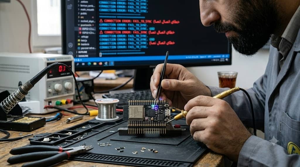 عیب‌یابی و رفع مشکل قطعی برد ESP32-C3 Super Mini