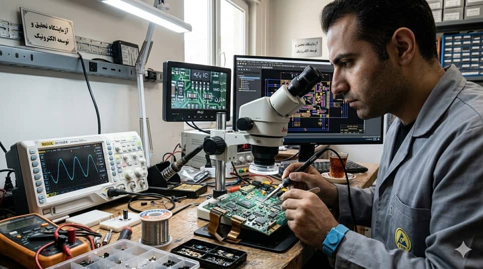 مهندسی معکوس و استخراج شماتیک برد الکترونیکی صنعتی آسیب‌دیده خط تولید