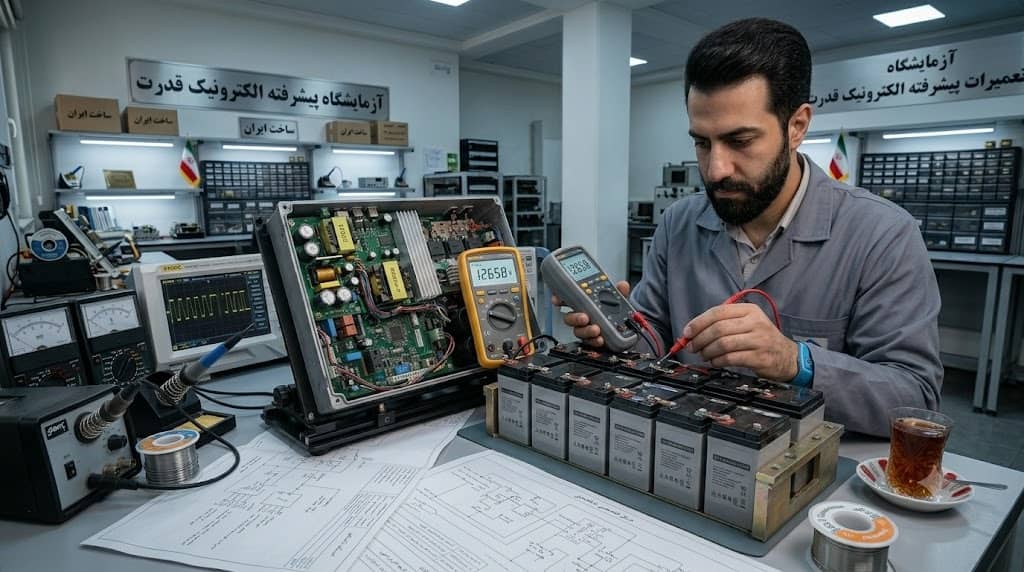مراحل عیب یابی باتری UPS و تست ولتاژ برد قدرت برق اضطراری