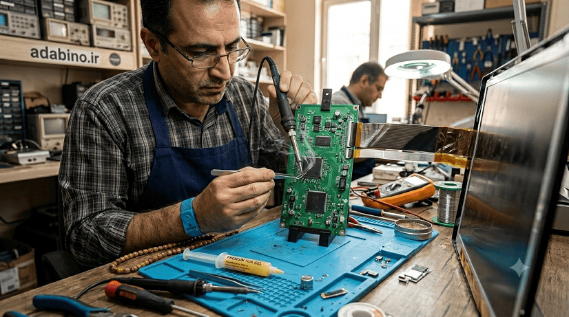 آموزش تعویض و جداسازی آی‌سی SMD پددار و خرچنگی