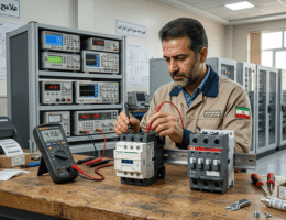 تشخیص اصالت و تست بوبین کنتاکتور اشنایدر و ABB اصل در آزمایشگاه برق صنعتی