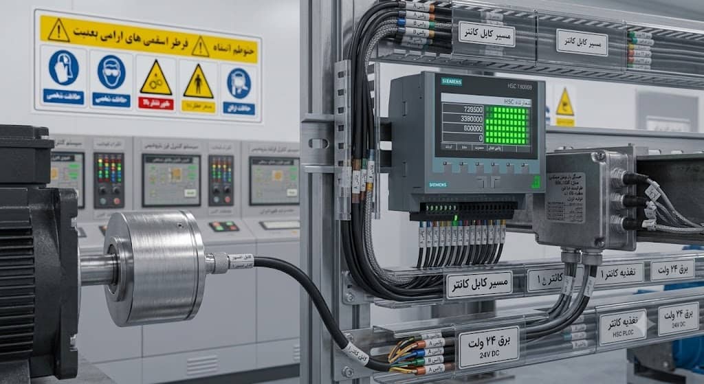 آموزش اتصالات الکتریکی و سیم‌کشی انکودر چرخشی به کارت PLC در پلتفرم تخصصی اَدبینو