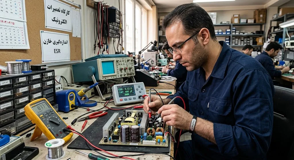 شناسایی خازن‌های الکترولیتی خشک‌شده و خراب بدون خارج کردن از مدار با اسراسنج ESR Meter