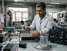 سنجش ظرفیت واقعی و مقاومت معادل سری خازن صنعتی با دستگاه LCR متر دقیق در آزمایشگاه ایرانی