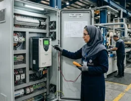 عیب‌یابی خطای ولتاژ اینورتر صنعتی زیر بار سنگین توسط مهندس برق